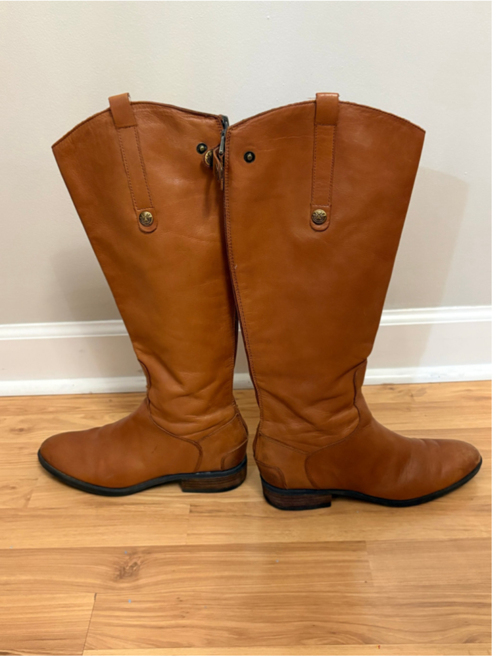 Women's Sam Edelman Tan Leather Knee-High Boots Size 8.5